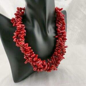 New Bohostyle Red Coral Necklace